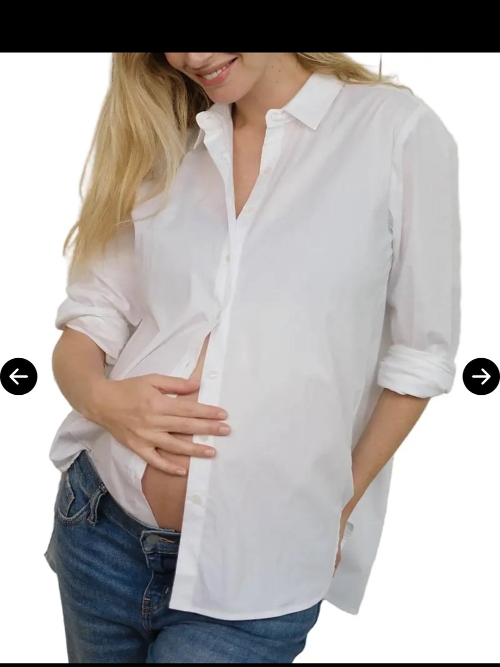 Hatch Classic Maternity Shirt-Button Down-White